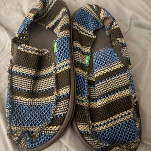 Sanuk Men’s Striped Knit Slip-On Shoes